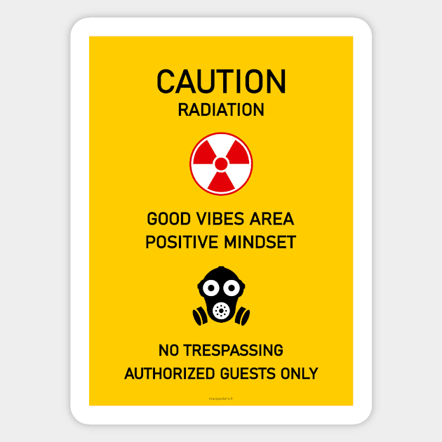 Caution Radiation Area Radioactivity Fukushima Tchernobyl Nuclear Sticker by PB Mary